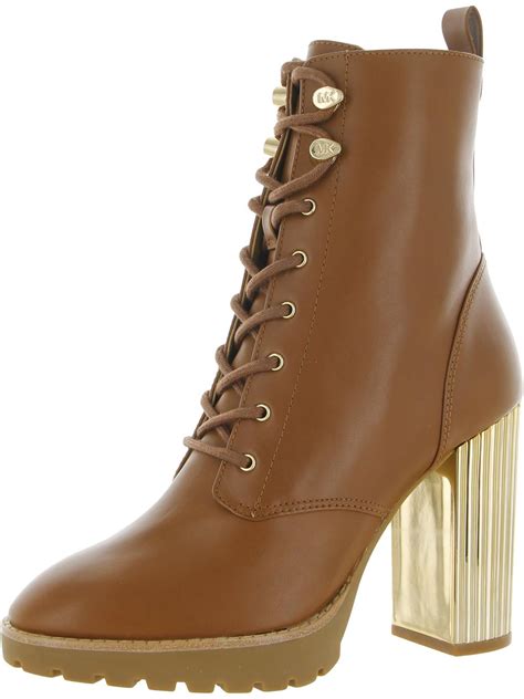 michael michael kors porter leather lace-up boot|Michael Kors leather bootie sale.